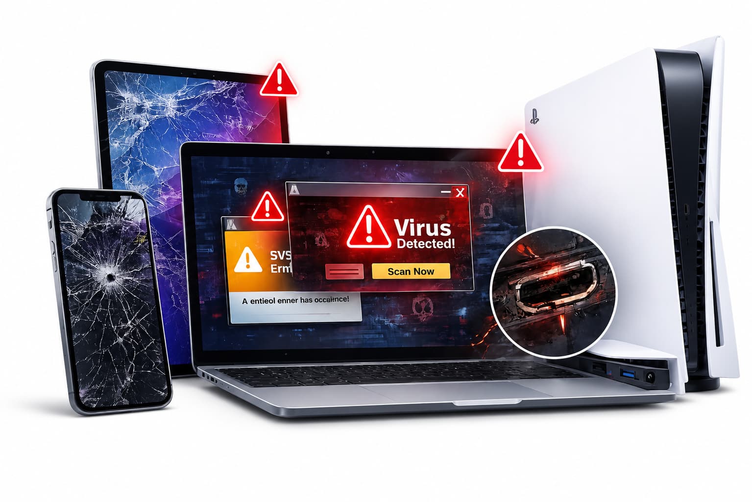 Damaged Phone iPad Laptop Virus and PS5 HDMI Repair in Welland and Fonthill