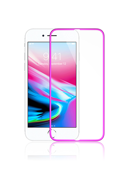 Tempered Glass Screen Protector for iPhone 6/6S/7/8 - Metal Pink Edge