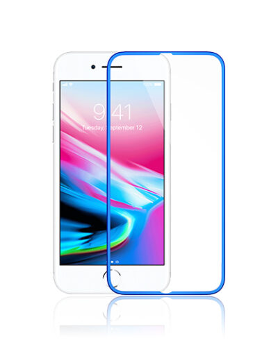 Tempered Glass Screen Protector for iPhone 6/6S/7/8 - Metal Blue Edge