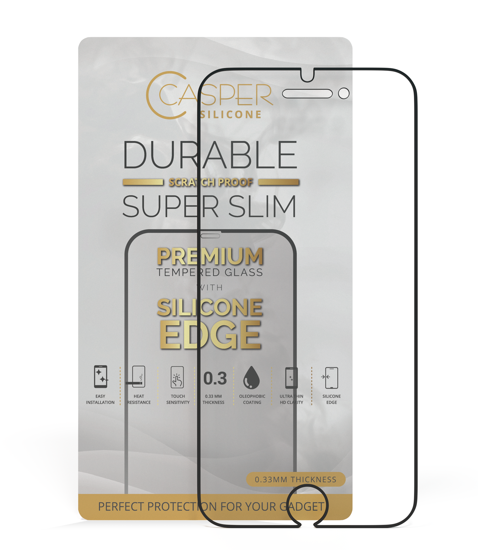 iPhone 6 Plus / 6S Plus / 7 Plus / 8 Plus silicone clear standard tempered glass screen protector