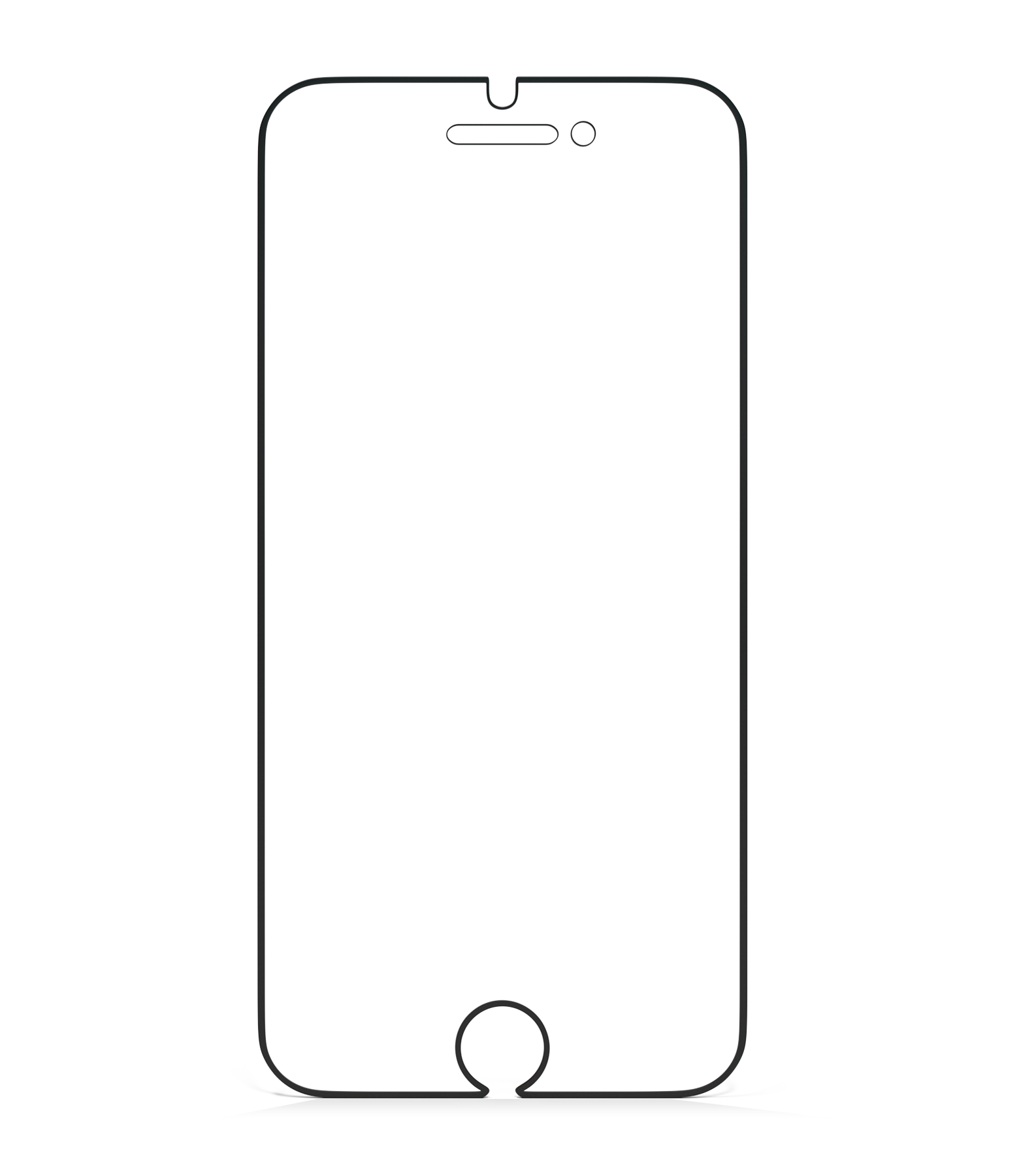 Casper Silicone Tempered Glass For iPhone 6 Plus / 6S Plus / 7 Plus / 8 Plus (Retail Pack) (Clear)