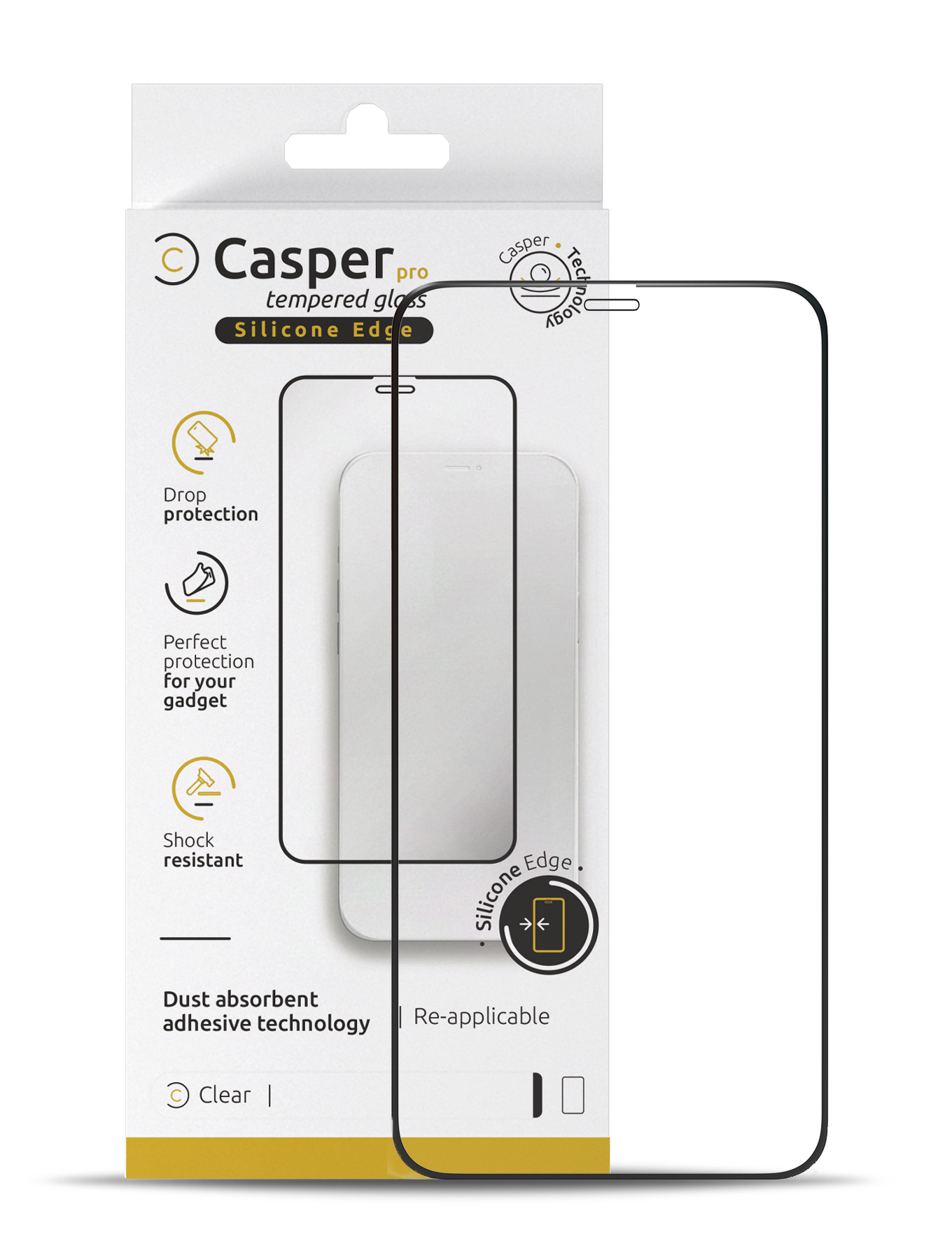 iPhone 13 Mini silicone edge tempered glass screen protector - clear