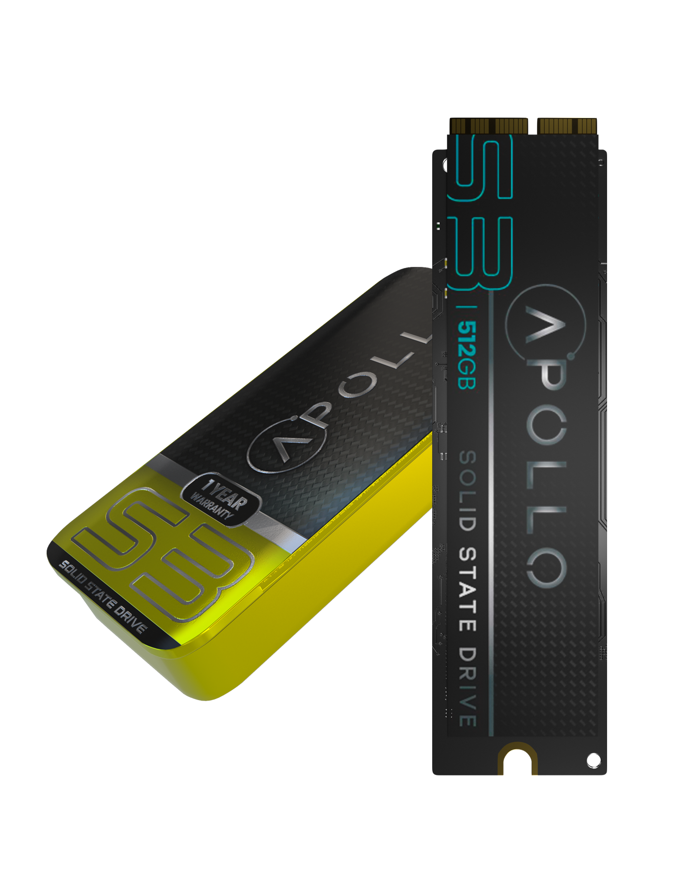 Apollo S3 512GB Mac SSD (NVMe PCIe Gen3x4) For MacBook Air 11 & 13" A1465 A1466 (Mid 2013-2017) / Pro Retina A1398 1502 (Late 2013-Mid 2015) / iMac A1418 A1419 (Late 2013-Mid 2017) / Mac Mini A1347 (2014) / Mac Pro A1481 (2013)
