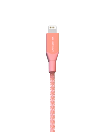 AmpSentrix Infinity Lightning to USB-C Cable (Non-MFI) (1m/3ft) - Pink