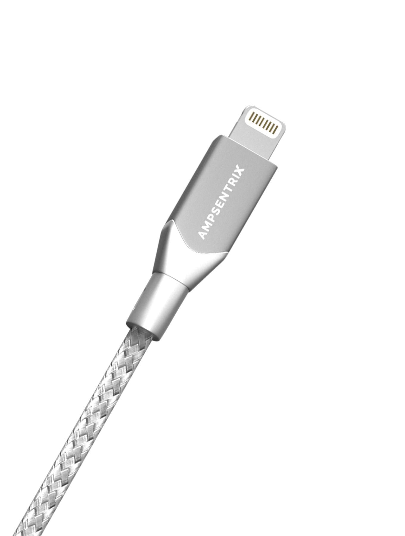 USB Type A To Lightning Cable (Non-MFI) (1 m / 3 ft) (AmpSentrix Infinity) (Silver)