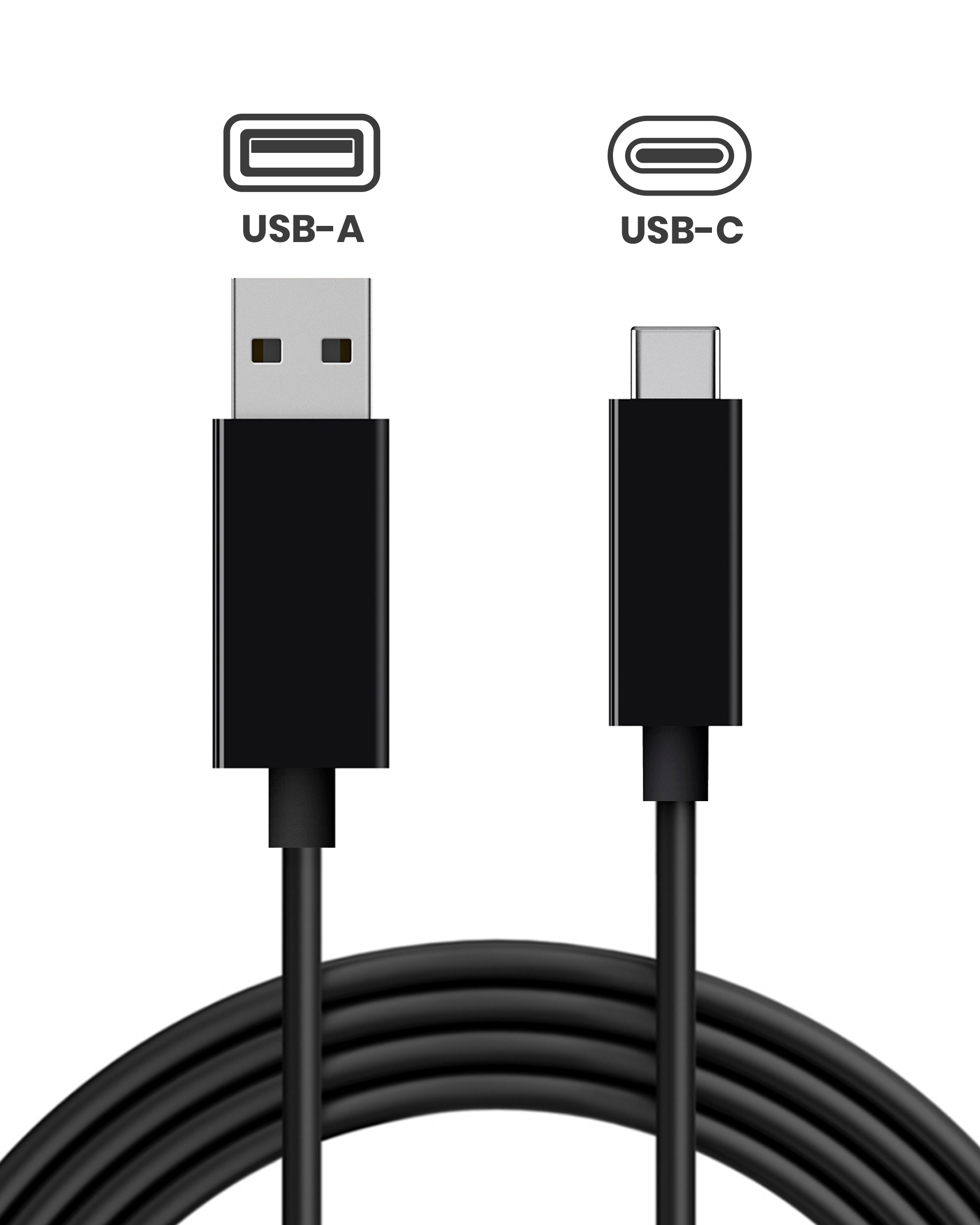 USB-A to USB-C Charging & Data Cable (1.5m, 5ft) For PS5 / Xbox Series X / Switch Pro Controllers & USB-C Devices
