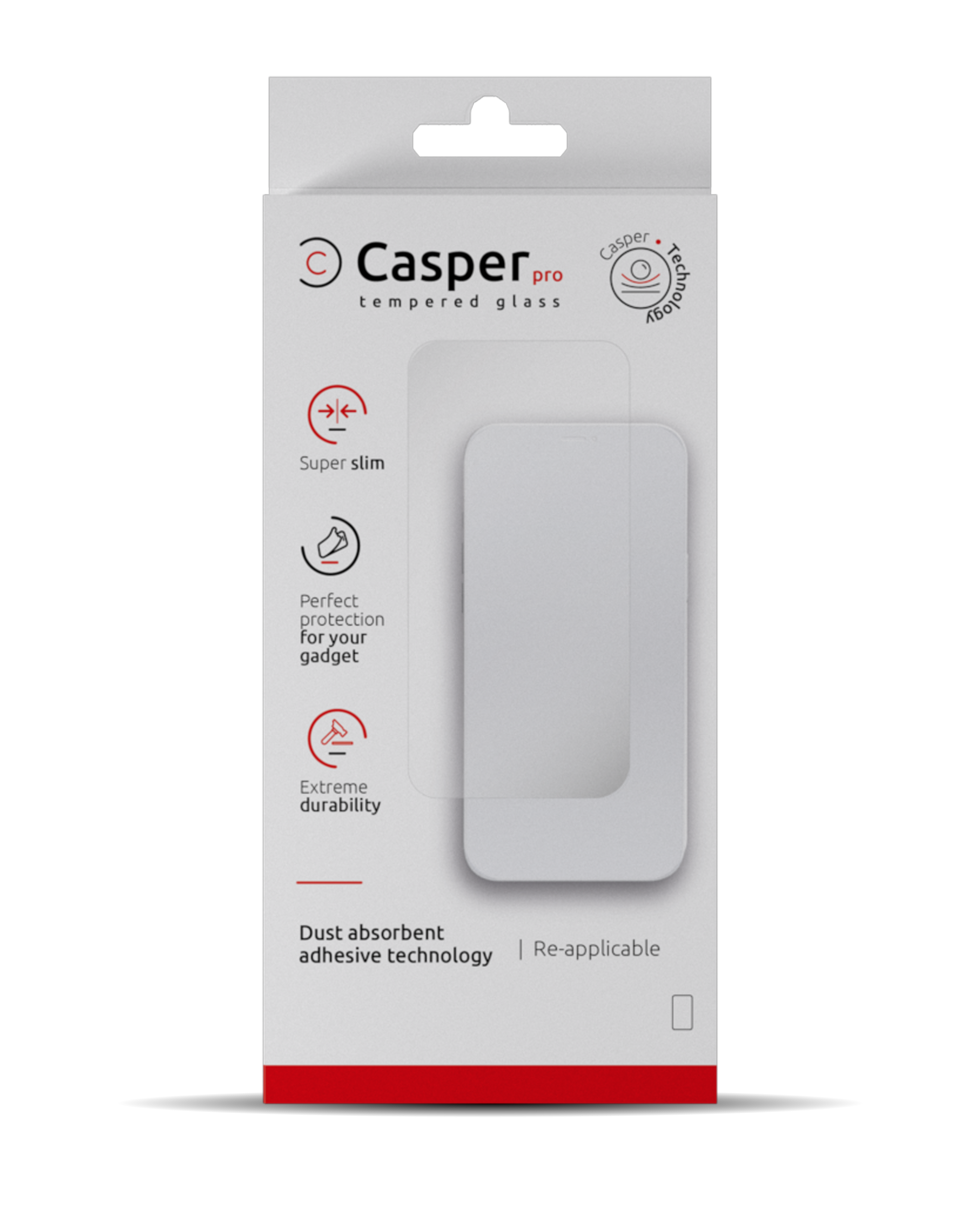 Casper Pro Tempered Glass For iPhone 15 Pro Max (Retail Pack) (Clear)
