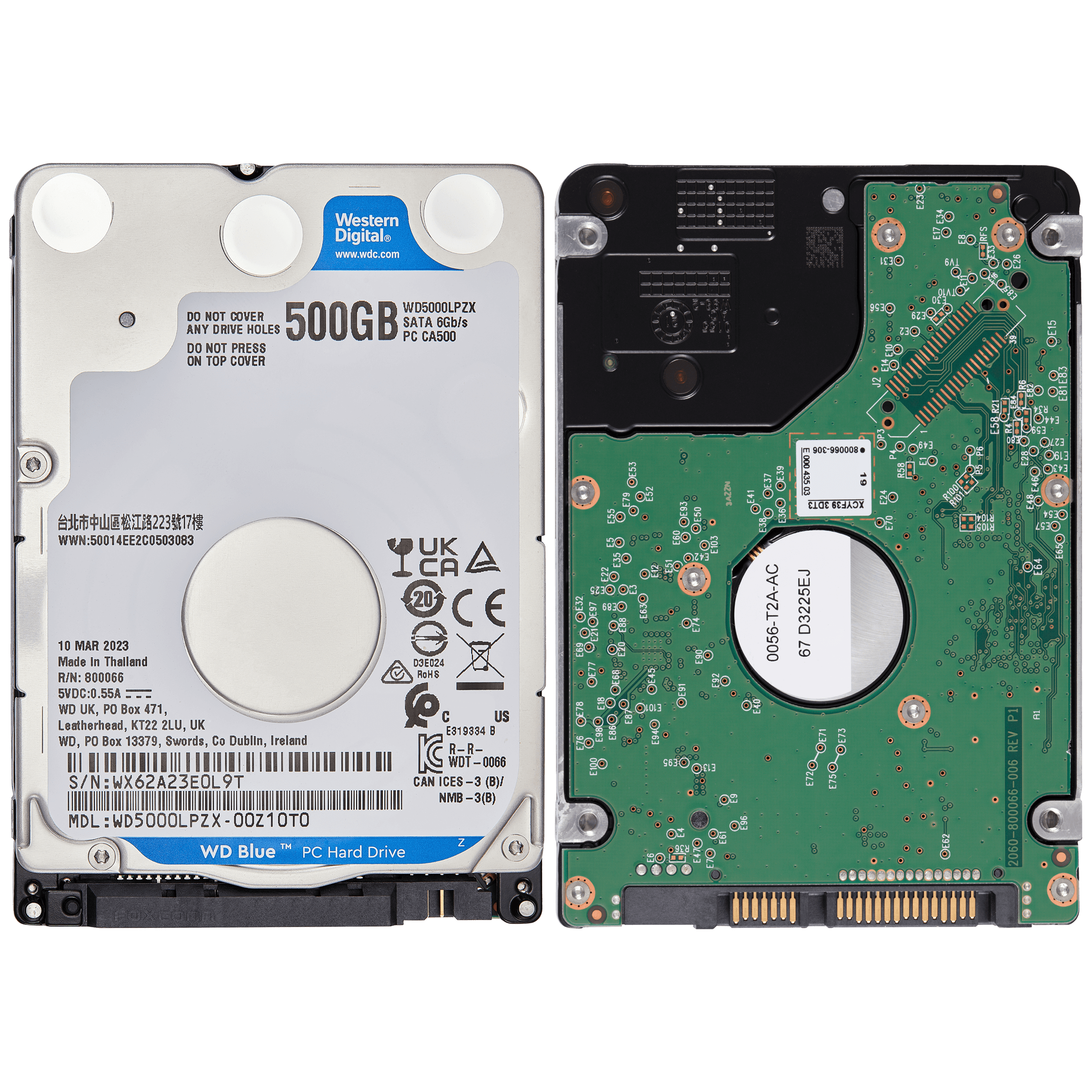 500GB WD Blue 2.5" HDD Internal Hard Drive - 5400 RPM (7mm) (Premium)