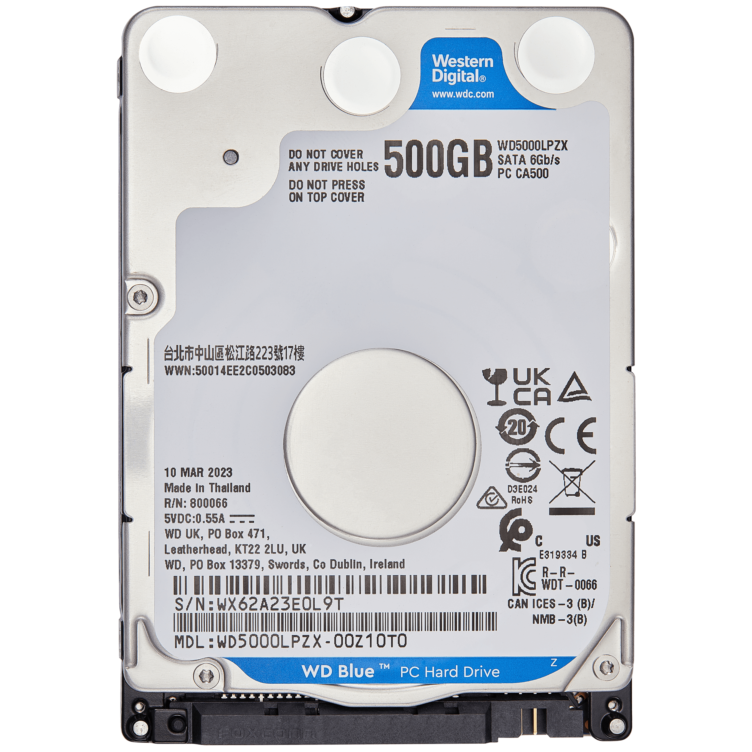 500GB WD Blue 2.5" HDD Internal Hard Drive - 5400 RPM (7mm) (Premium)