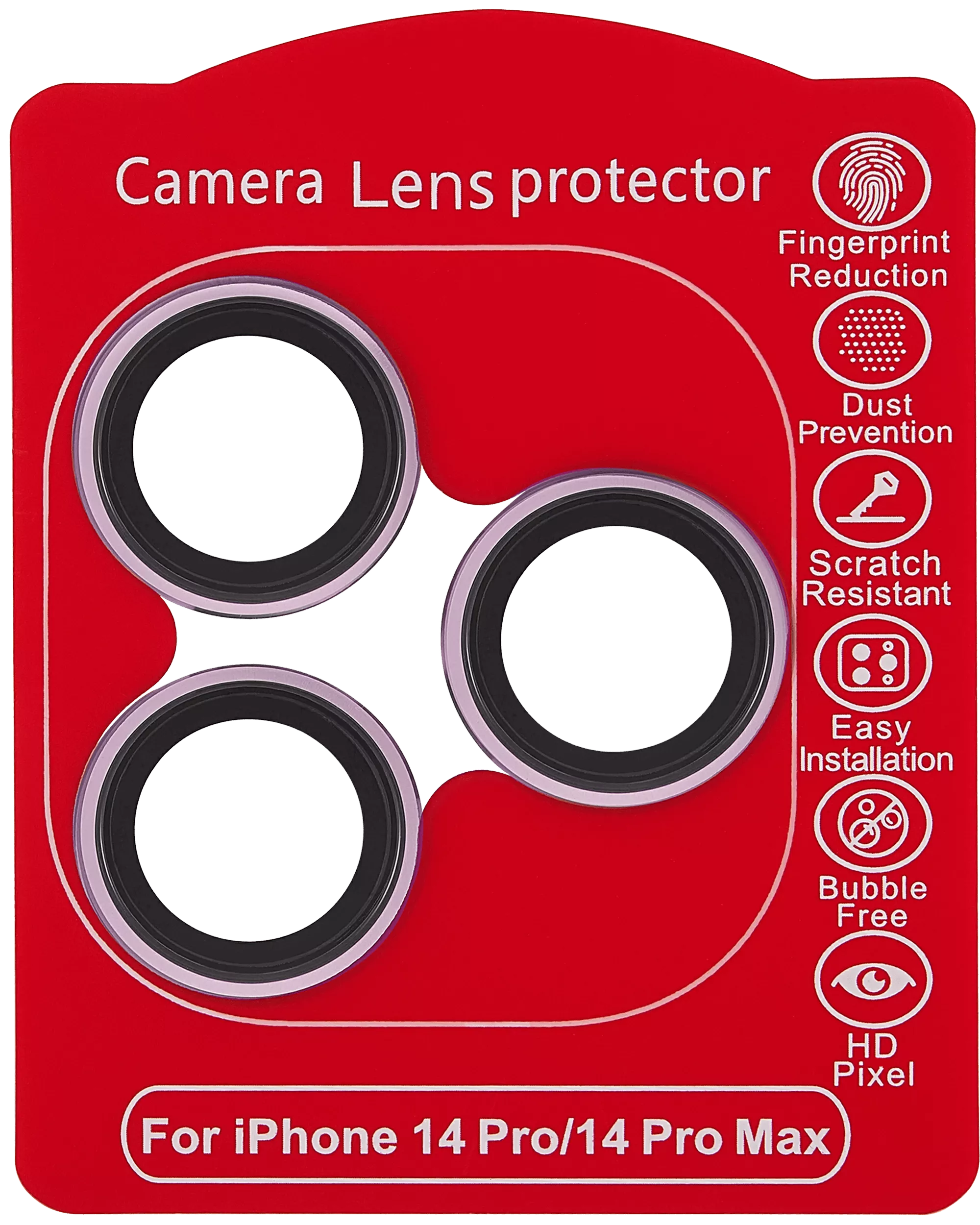 Casper Camera Lens Protector For iPhone 14 Pro / 14 Pro Max (Purple) (Clear)