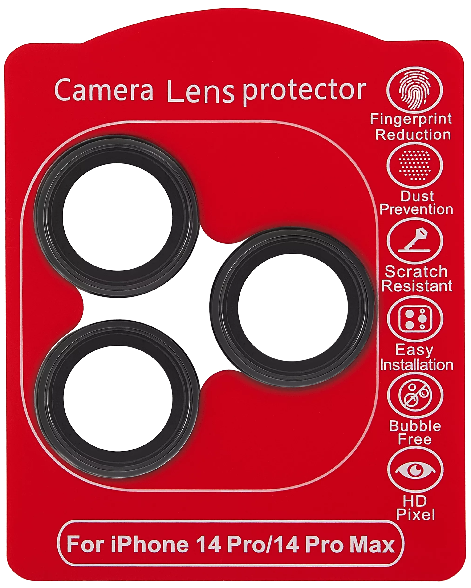 Casper Camera Lens Protector For iPhone 14 Pro / 14 Pro Max (Black) (Clear)