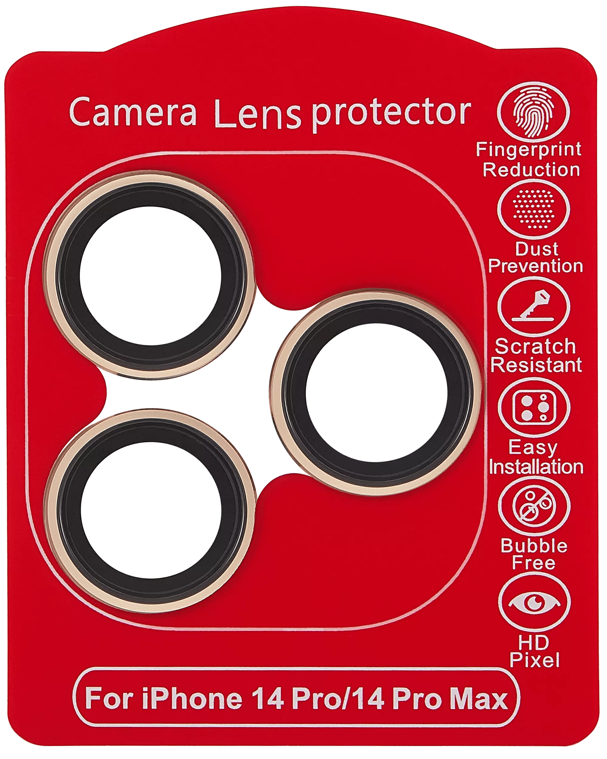Casper Camera Lens Protector For iPhone 14 Pro / 14 Pro Max (Gold) (Clear)