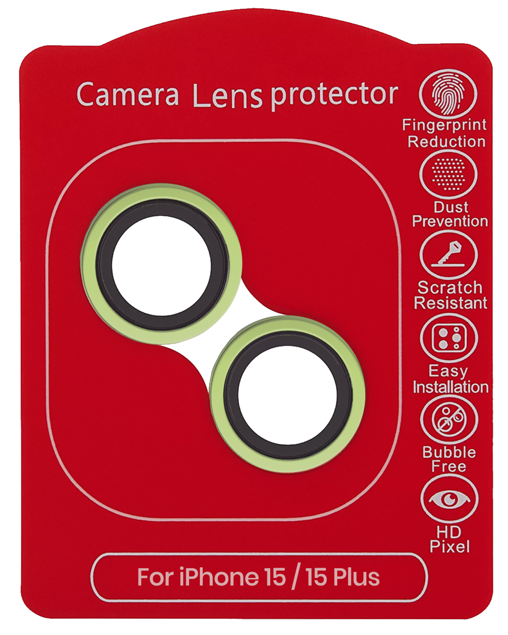 Casper Camera Lens Protector For iPhone 15 / 15 Plus (Green) (Clear)