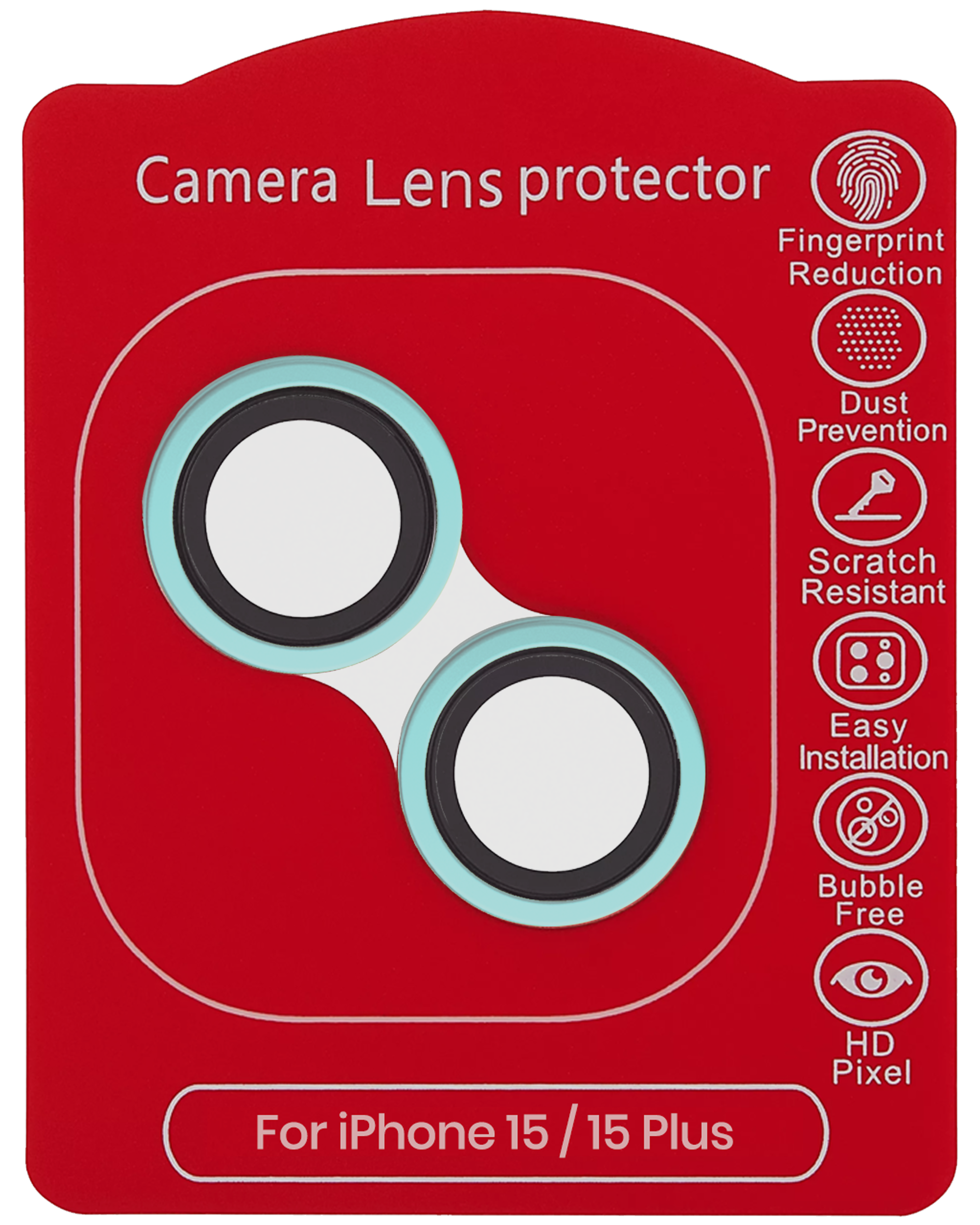 Casper Camera Lens Protector For iPhone 15 / 15 Plus (blue) (Clear)