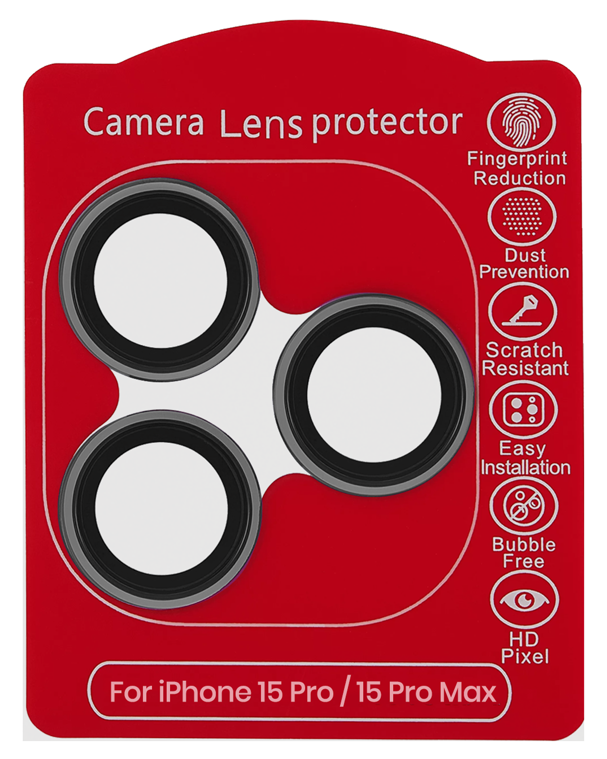 Casper Camera Lens Protector For iPhone 15 Pro / 15 Pro Max (Clear) (Gray)