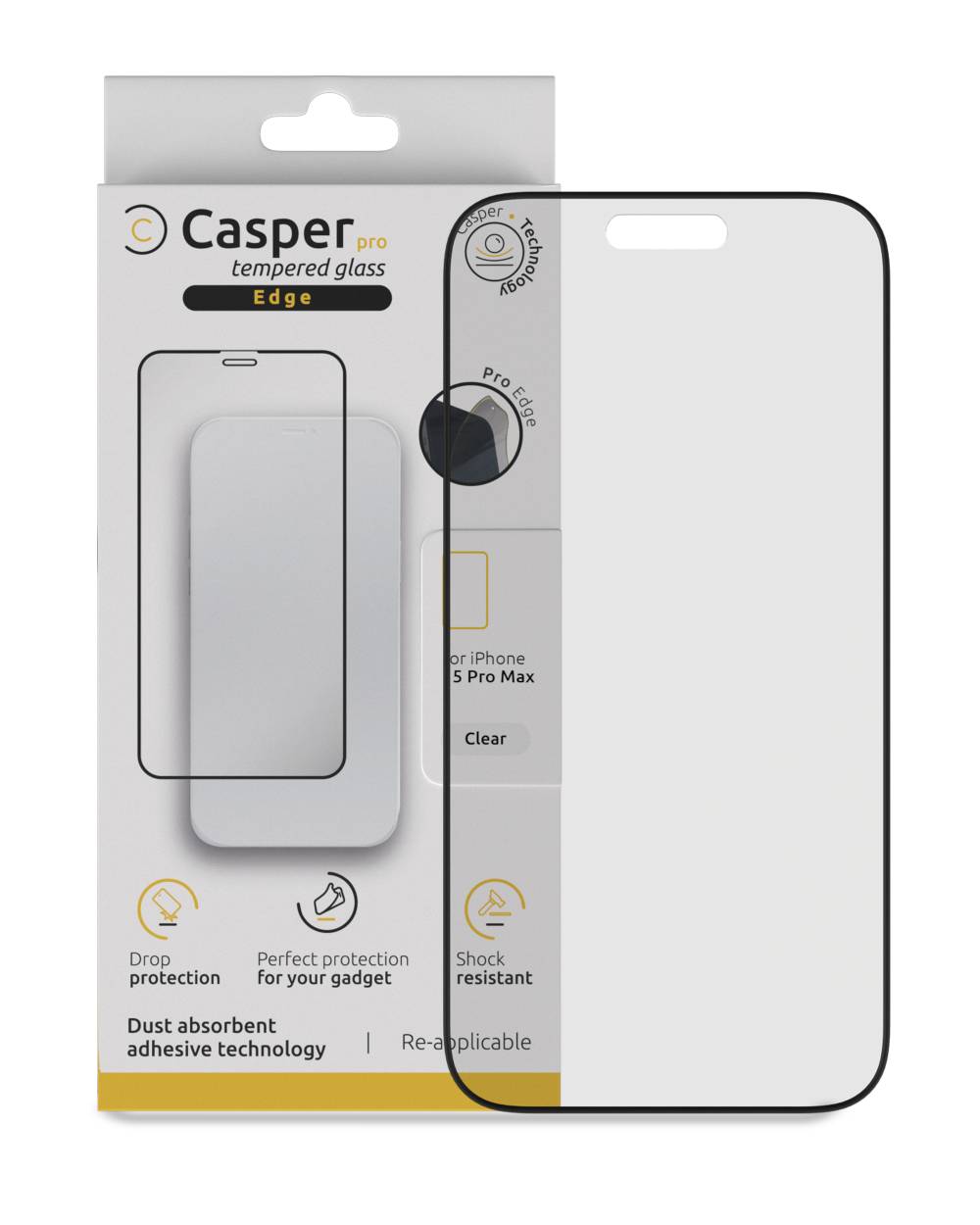 Pro Edge Tempered Glass Screen Protector for iPhone 15 Pro Max - Clear