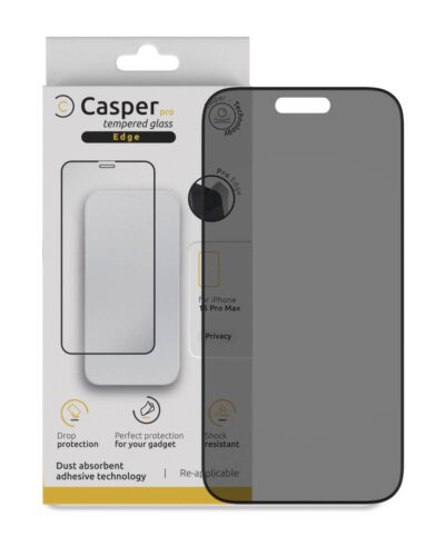 Pro Edge Tempered Glass Screen Protector for iPhone 15 Pro Max - Privacy