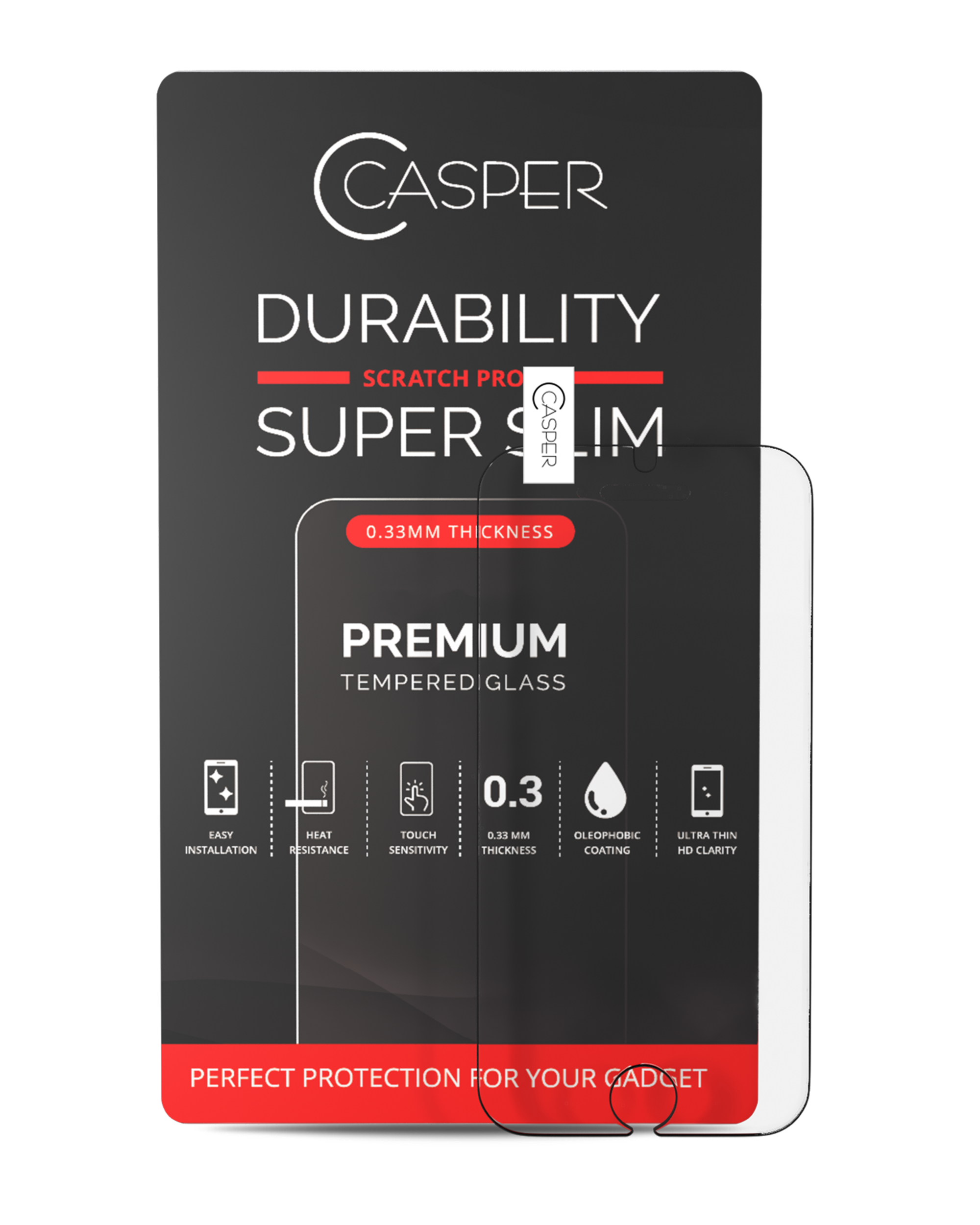 Casper Tempered Glass For iPhone 5 / 5S / 5C / SE (2016) (Retail Pack) (Clear)