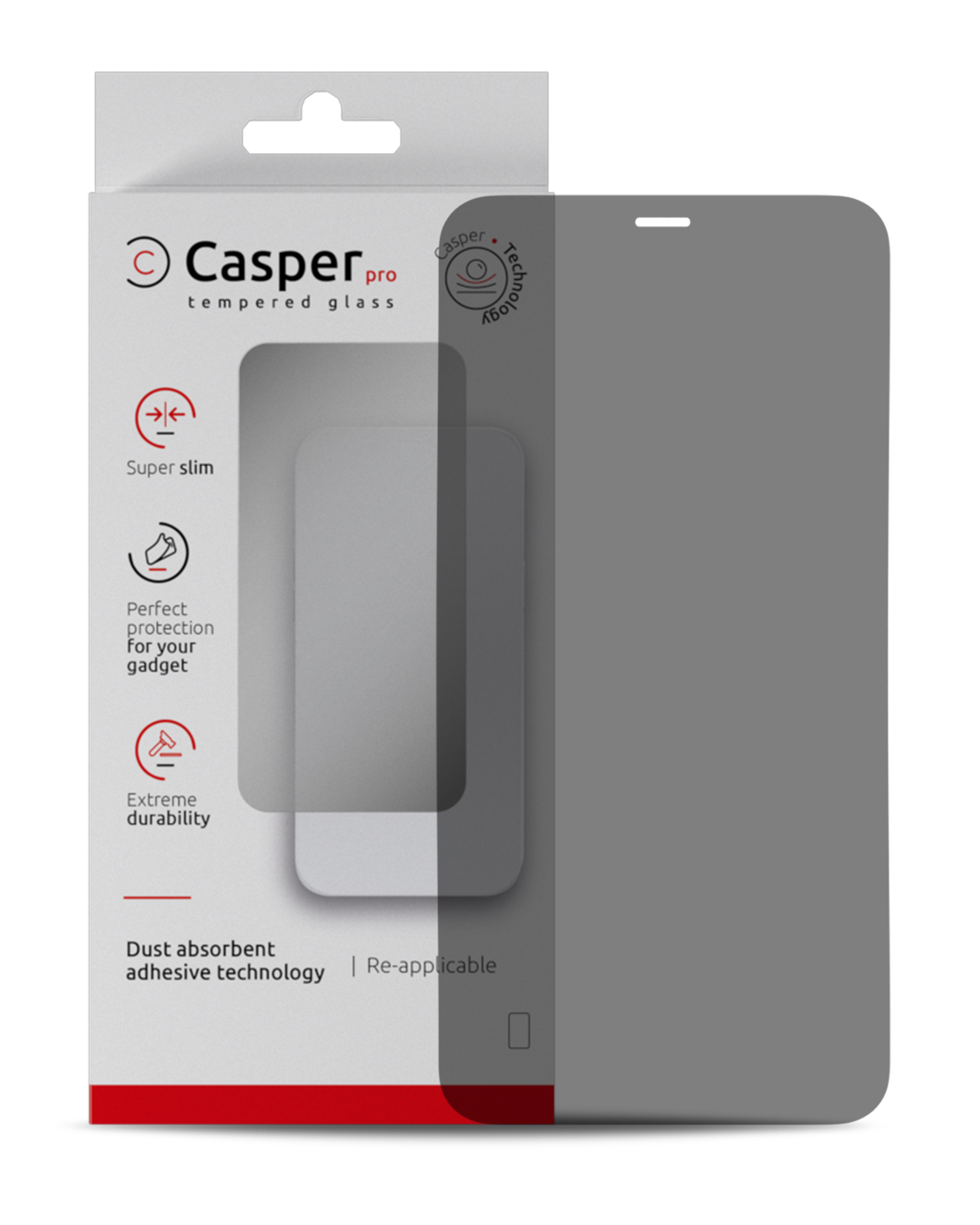 Casper Pro Tempered Glass For iPhone 12 / 12 Pro (Retail Pack) (Privacy)
