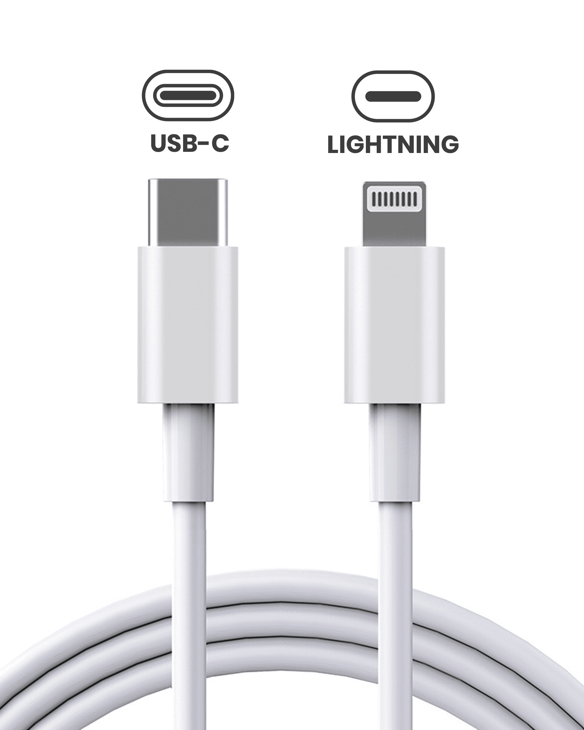 Apple USB-C to Lightning Cable (1m, 3ft) (OEM Grade A, Bulk Packaging)