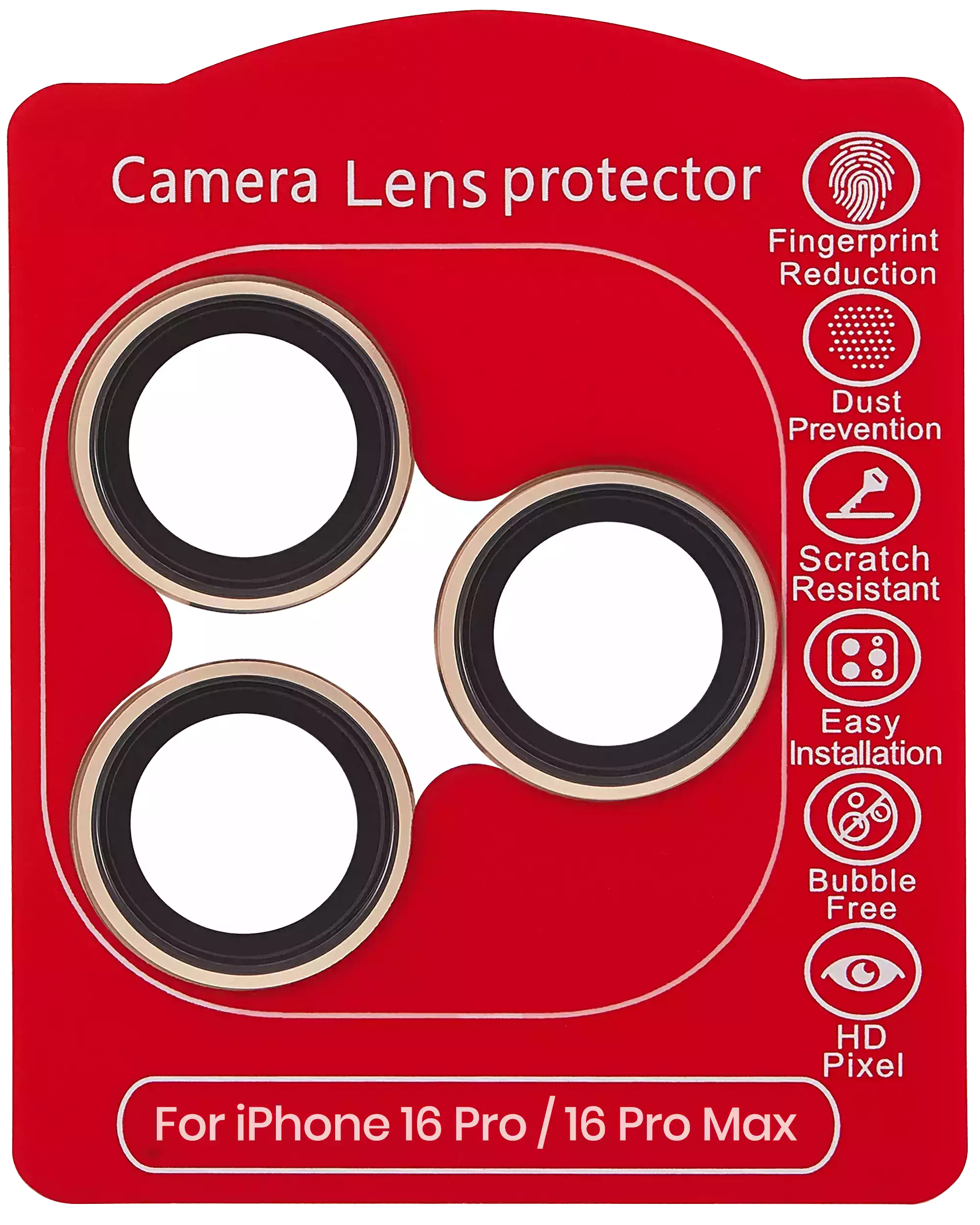 Casper Camera Lens Protector For iPhone 16 Pro / 16 Pro Max (Desert Titanium) (Clear)