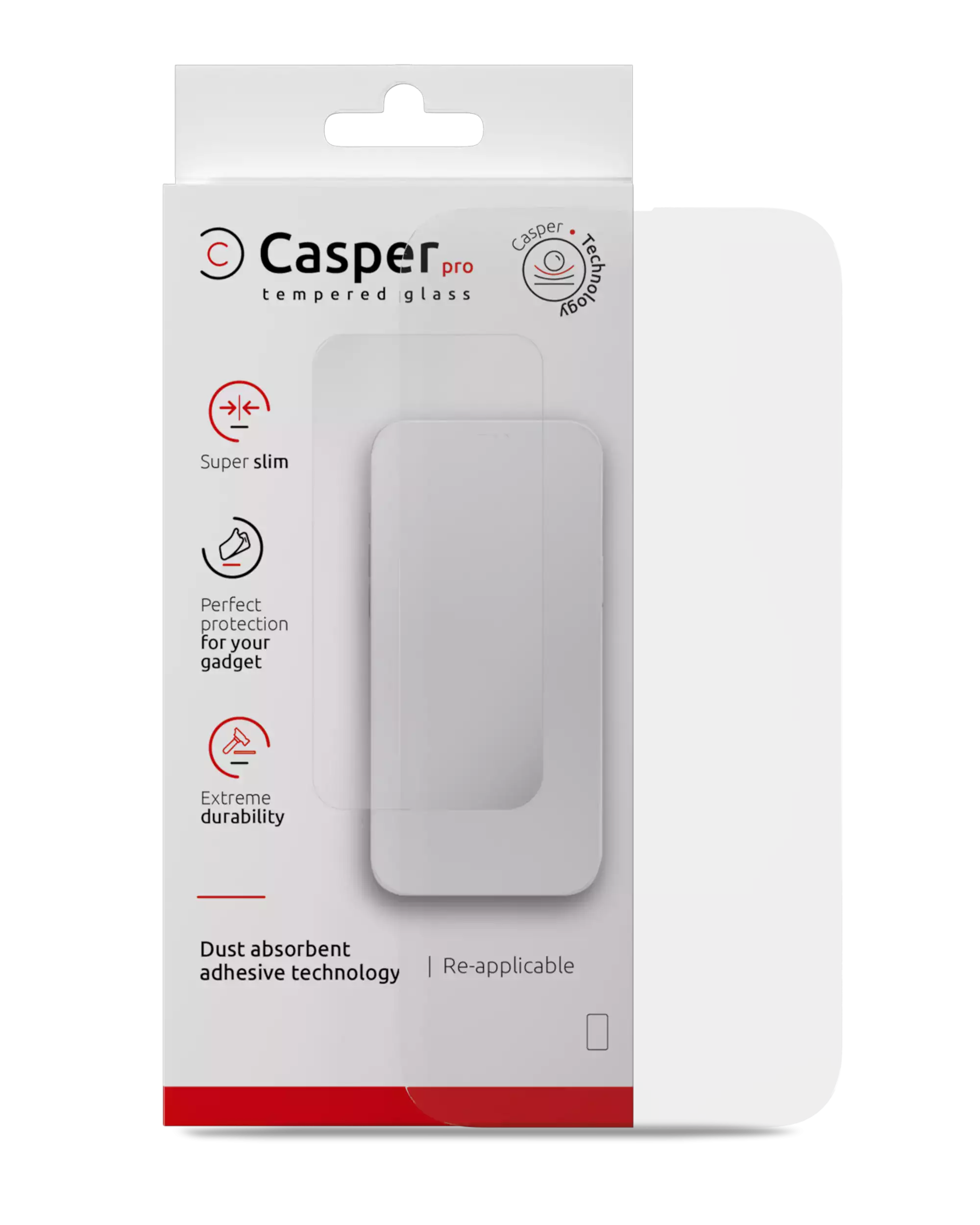 Casper Pro Tempered Glass For iPhone 16 Pro Max / 17 Pro Max / 18 Pro Max (Retail Pack) (Clear)