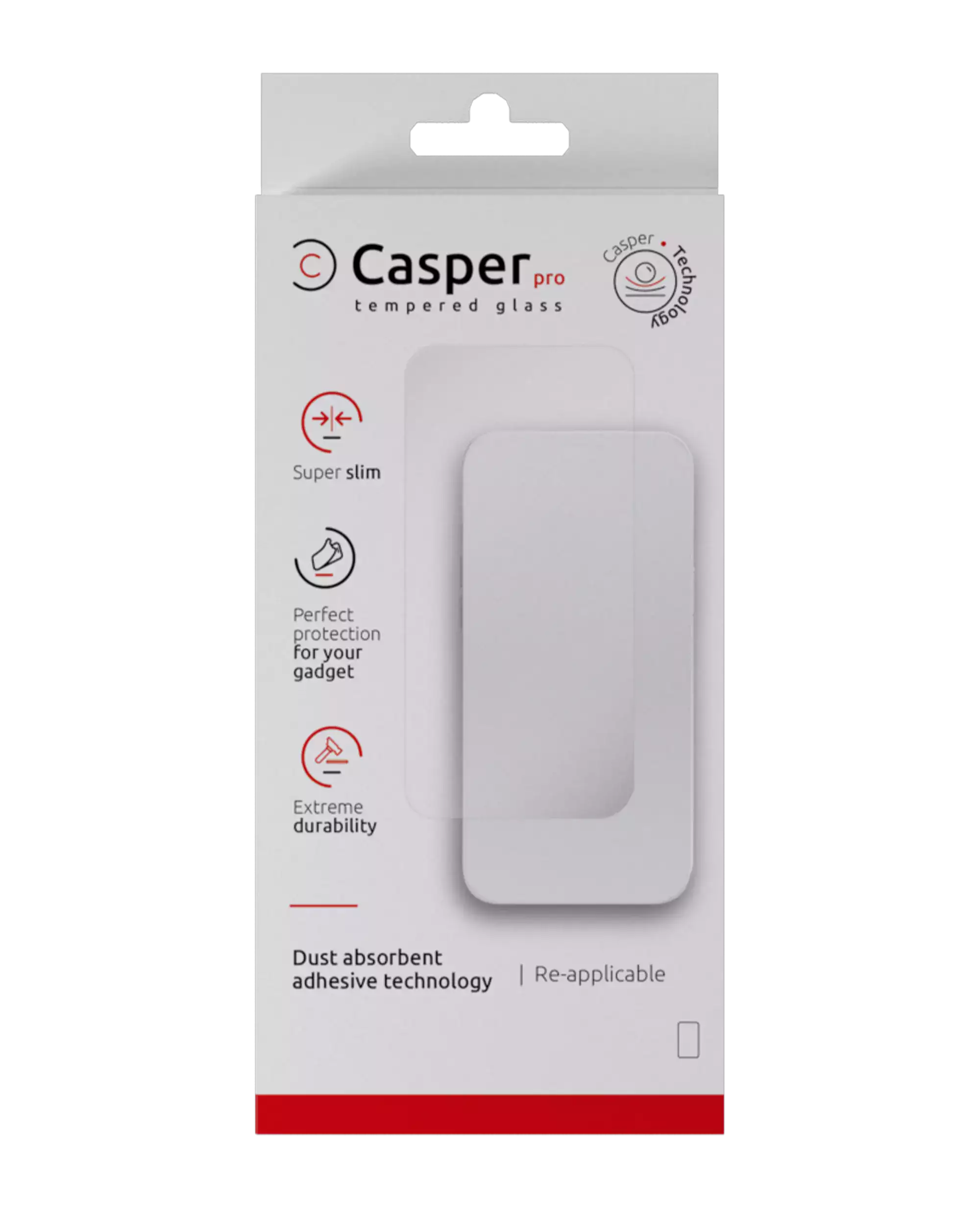 Casper Pro Tempered Glass For iPhone 16 Pro Max / 17 Pro Max / 18 Pro Max (Retail Pack) (Clear)