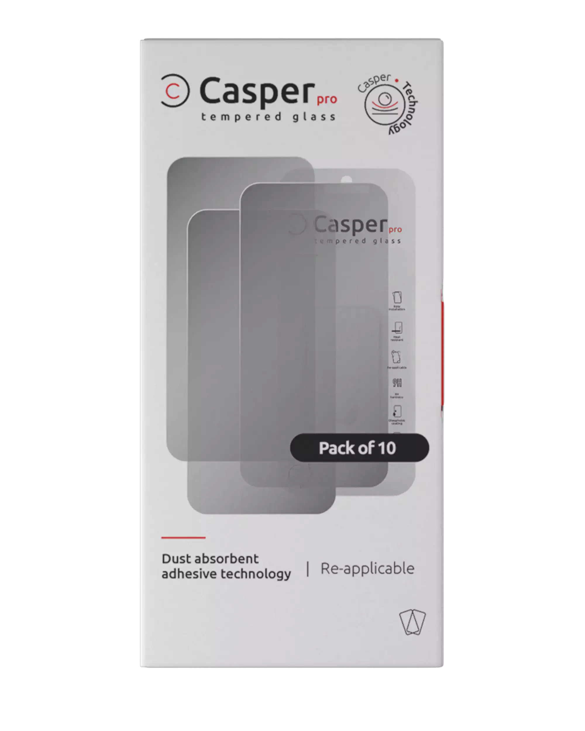 Casper Pro Tempered Glass For iPhone 16 Pro Max / 17 Pro Max (10 Pack) (Privacy)