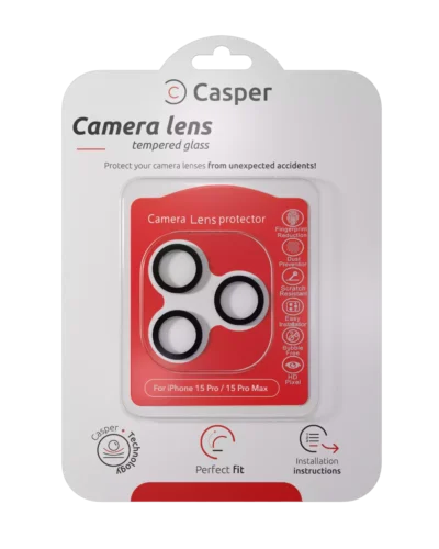 Camera Lens Protector for iPhone 15 Pro / 15 Pro Max - Gray Trim, Clear