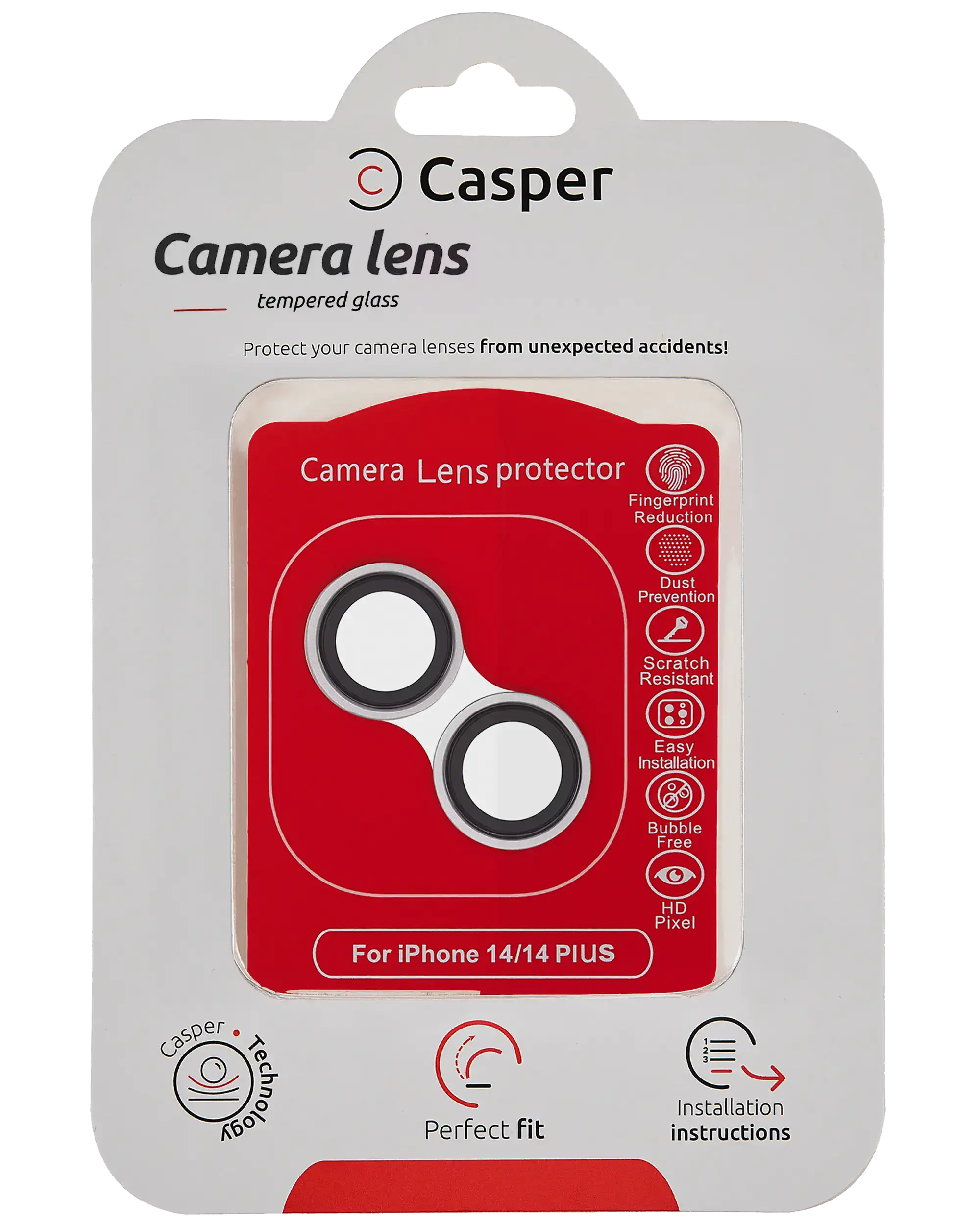 iPhone 14 / 14 Plus camera lens protector - silver