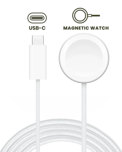 Apple USB-C Magnetic Braided Charging Cable For Watch (1m, 3.3ft) (OEM Brand New, Bulk Packaging)