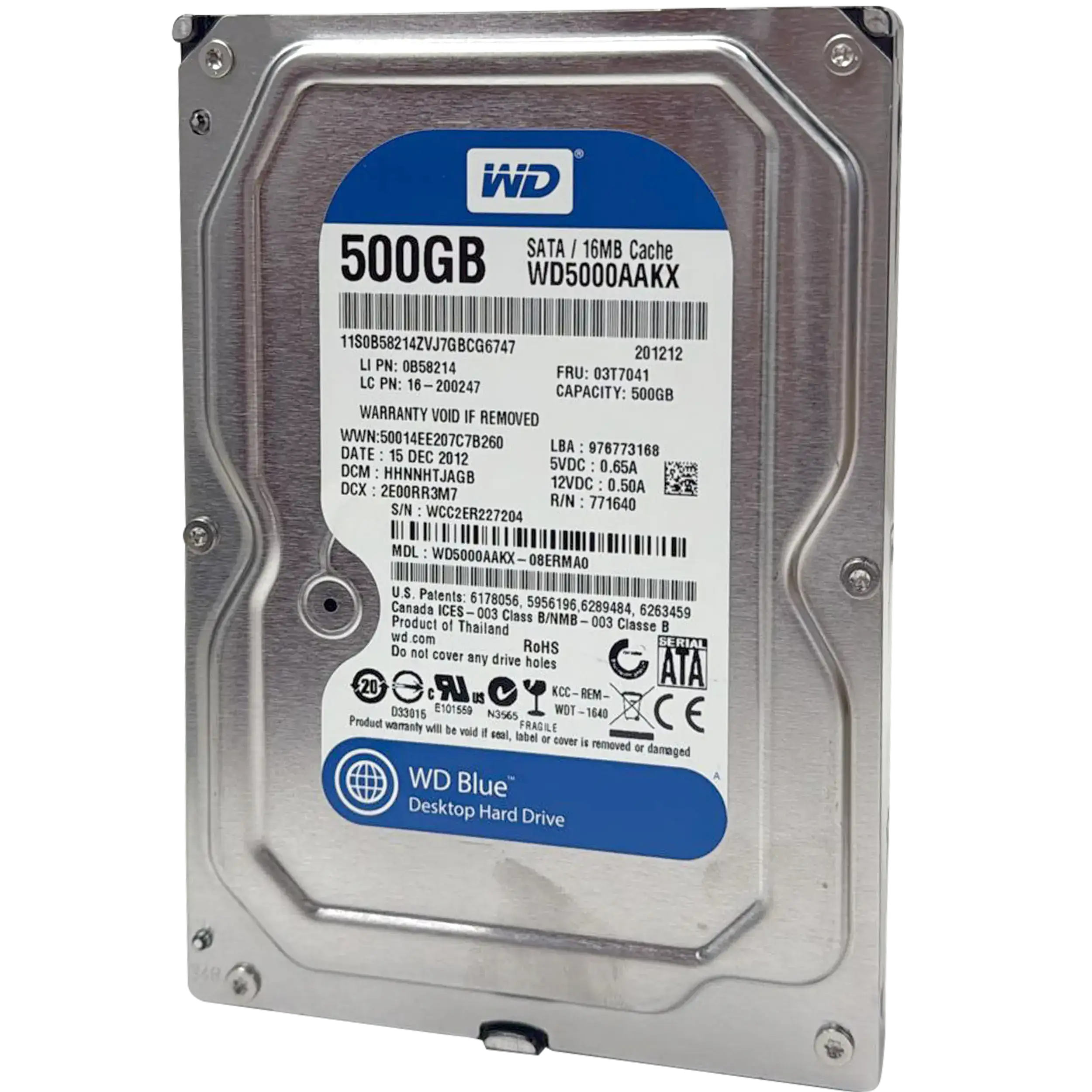 500GB WD Blue 3.5" HDD Internal Hard Drive - 7200 RPM (26mm) (Premium)