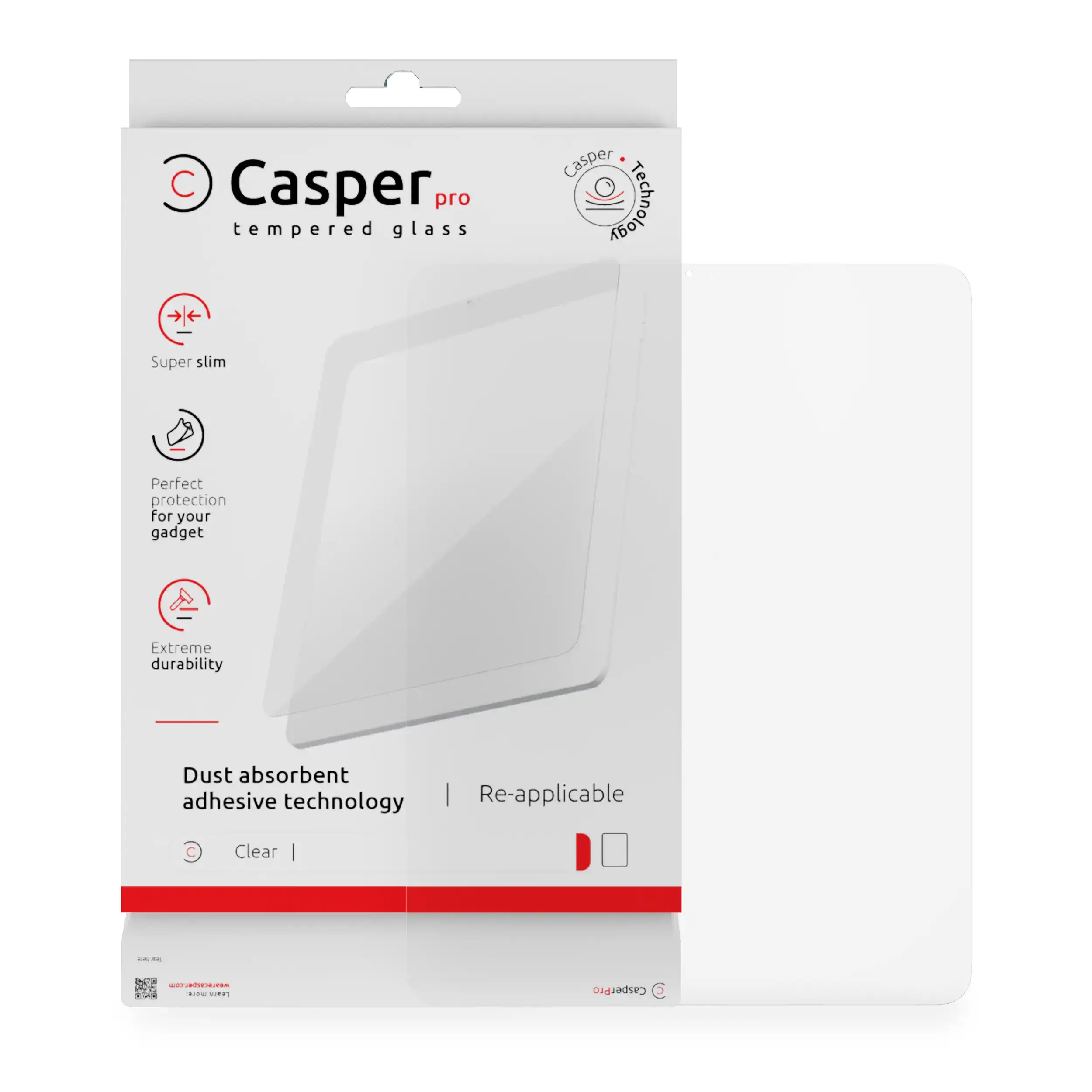 Casper Pro Tempered Glass Screen Protector for iPad Pro 11" 5th Gen (2024) - Clear