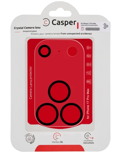 Casper Camera Lens Protector For iPhone 17 Pro Max (Crystal Full Cover)