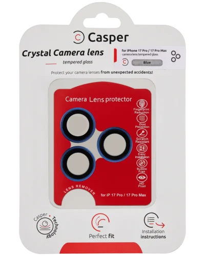 Casper Camera Lens Protector For iPhone 17 Pro / 17 Pro Max (Blue) (Clear)