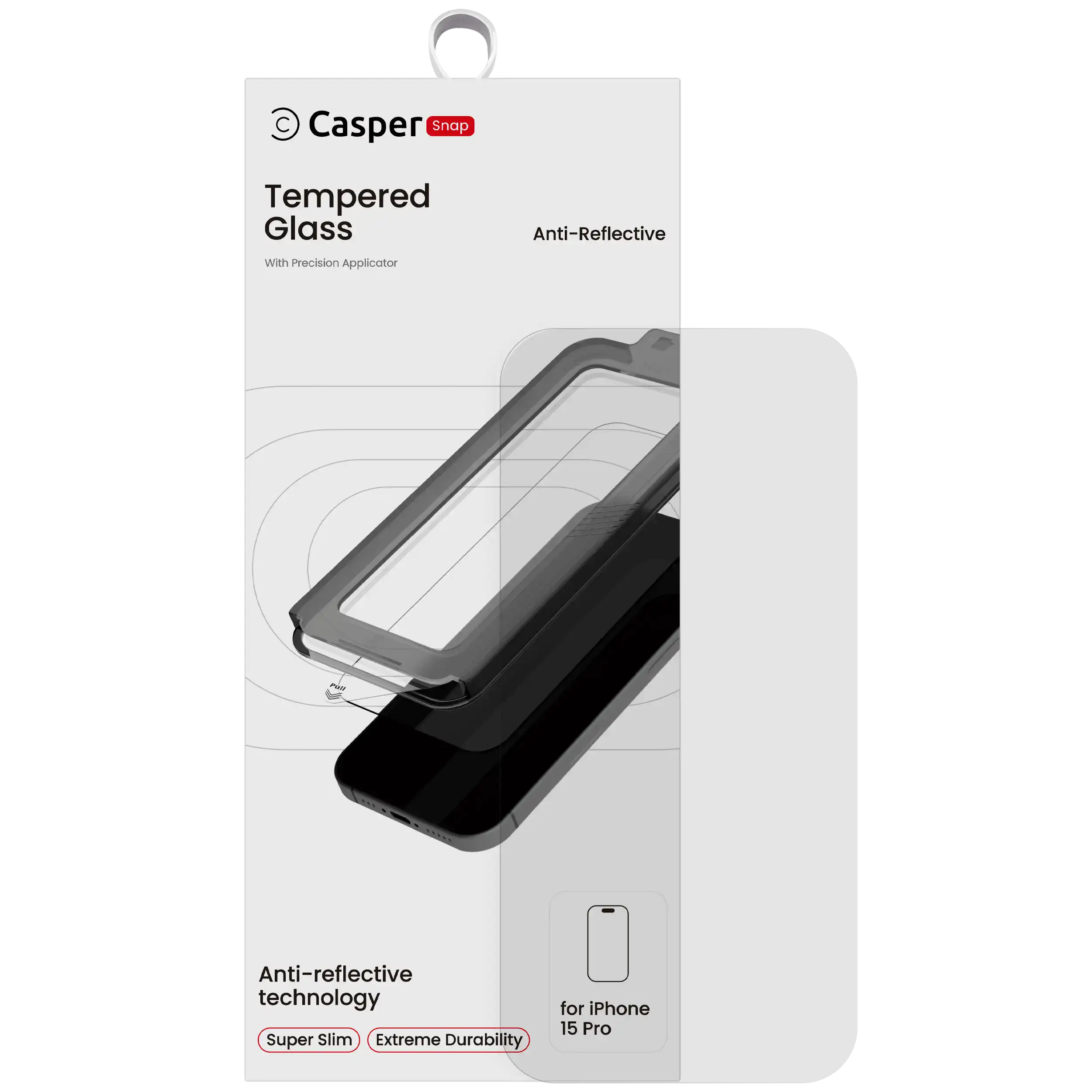 iPhone 15 Pro Snap AR Tempered Glass Screen Protector Clear
