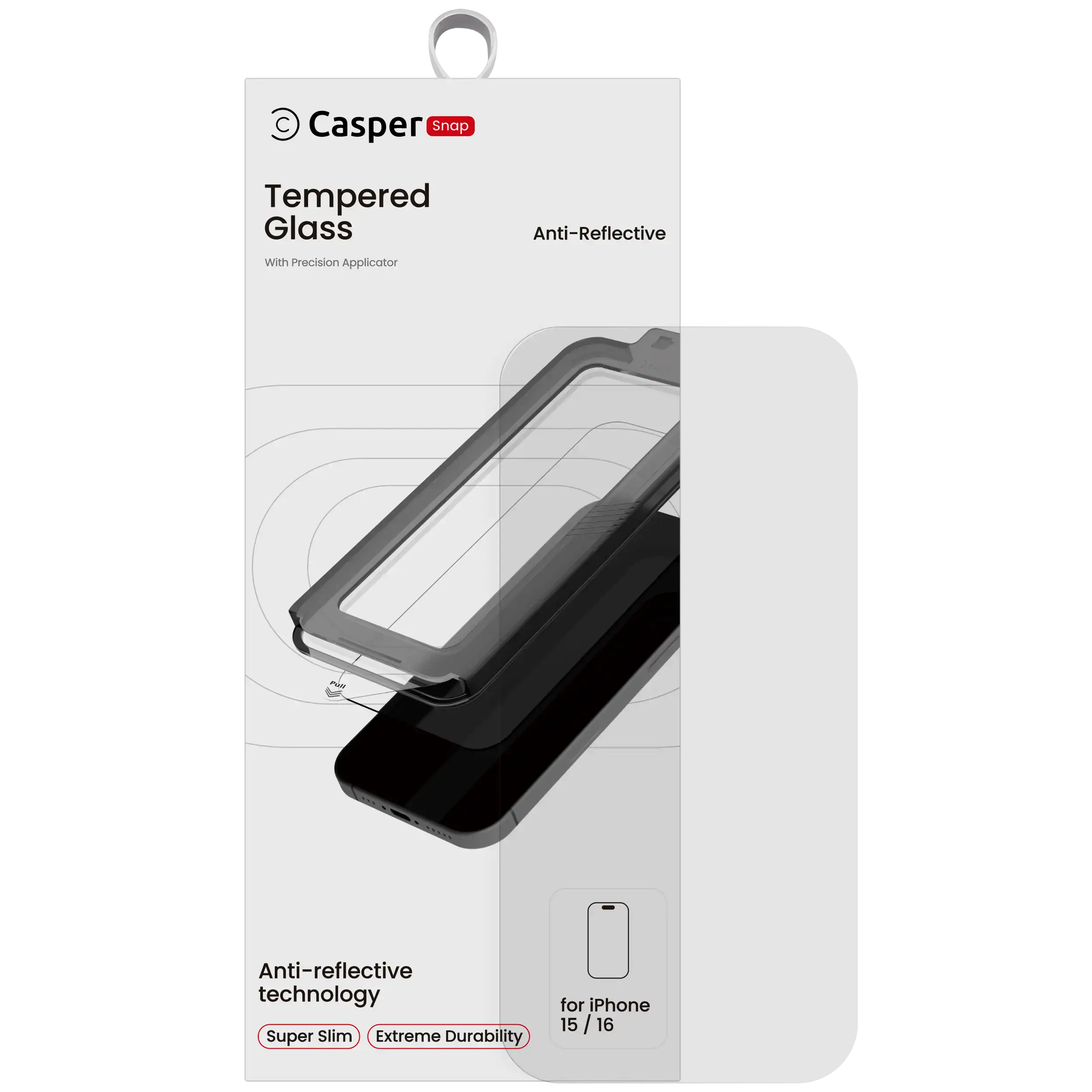 Snap Tempered Glass Screen Protector for iPhone 15 / 16 - AR Clear