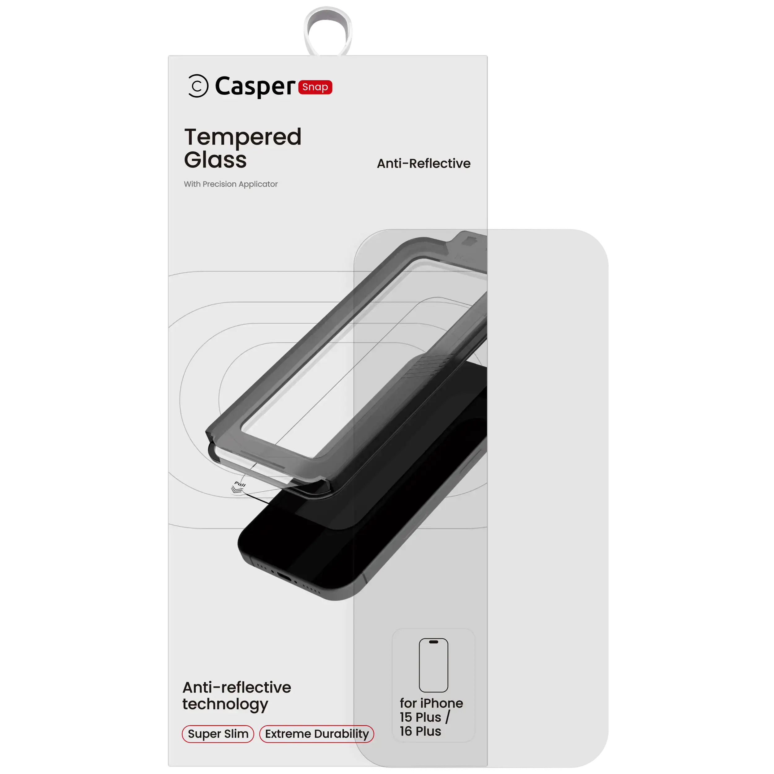 Snap Tempered Glass Screen Protector for iPhone 15 Plus / 16 Plus - AR Clear