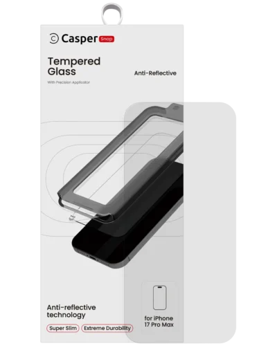 Casper Snap Tempered Glass For iPhone 17 Pro Max (Retail Pack) (AR Clear)