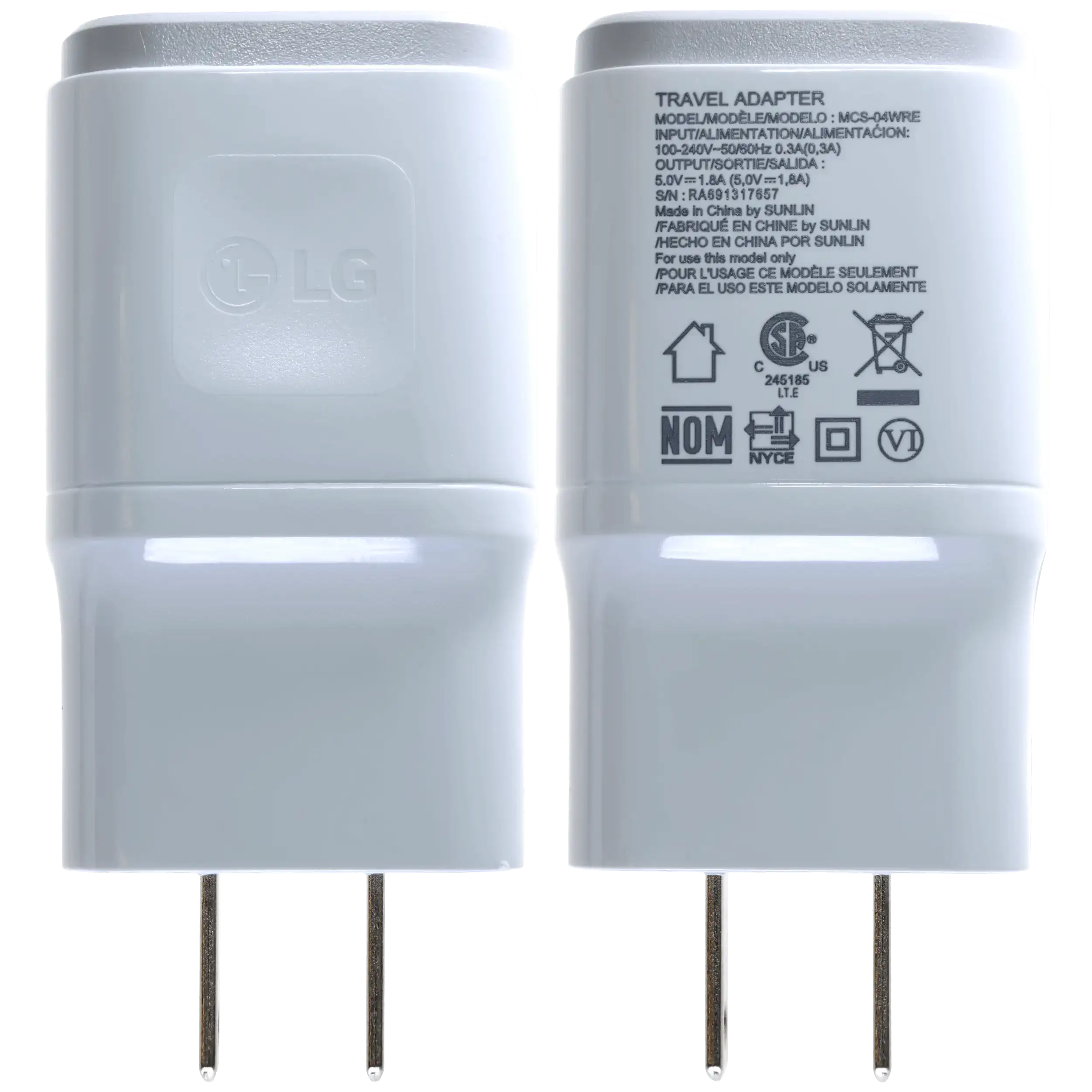 Micro USB To USB Type A Cable With Adapter (1M) For LG (OEM Grade New) (White)