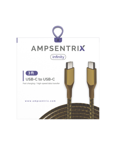 AmpSentrix Infinity USB-C to USB-C Cable (1m/3ft) - Gold
