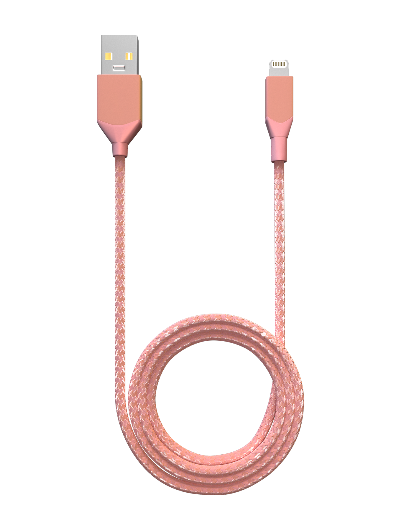 AmpSentrix Infinity USB-A to Lightning Cable (Non-MFI) (1m, 3ft) (Pink)