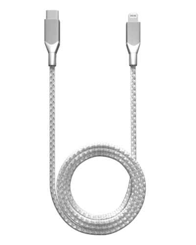 AmpSentrix Infinity USB-C to Lightning Cable (Non-MFI) (2m, 6ft) (Silver)