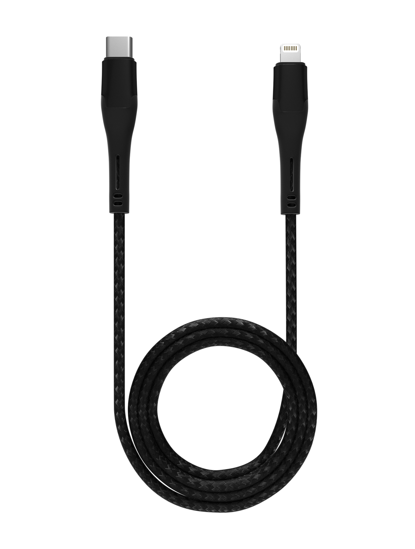 AmpSentrix Alpha Lightning to USB-C Cable (MFI) (2m, 6ft) (Black)