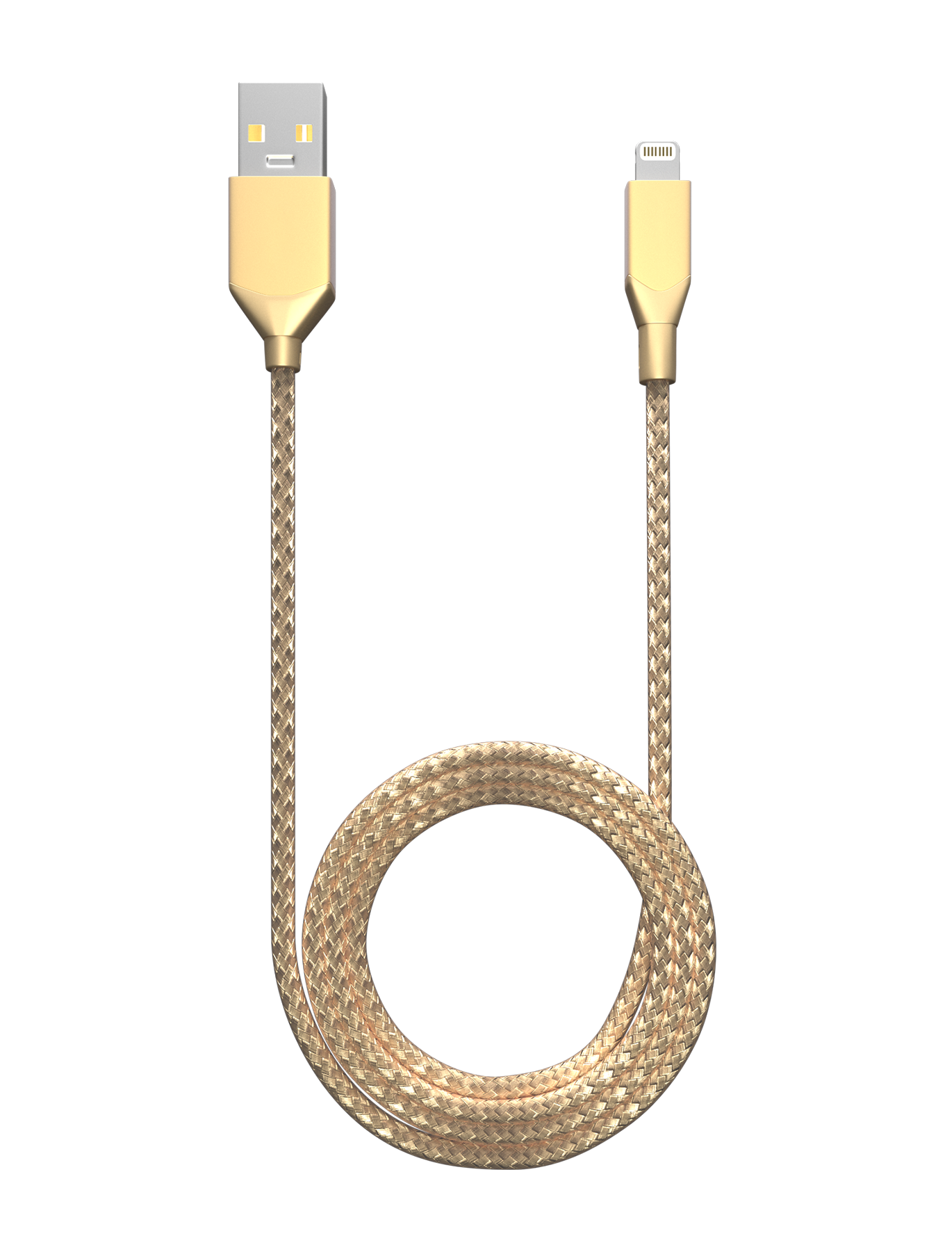 AmpSentrix Infinity USB-A to Lightning Cable (Non-MFI) (2m, 6ft) (Gold)