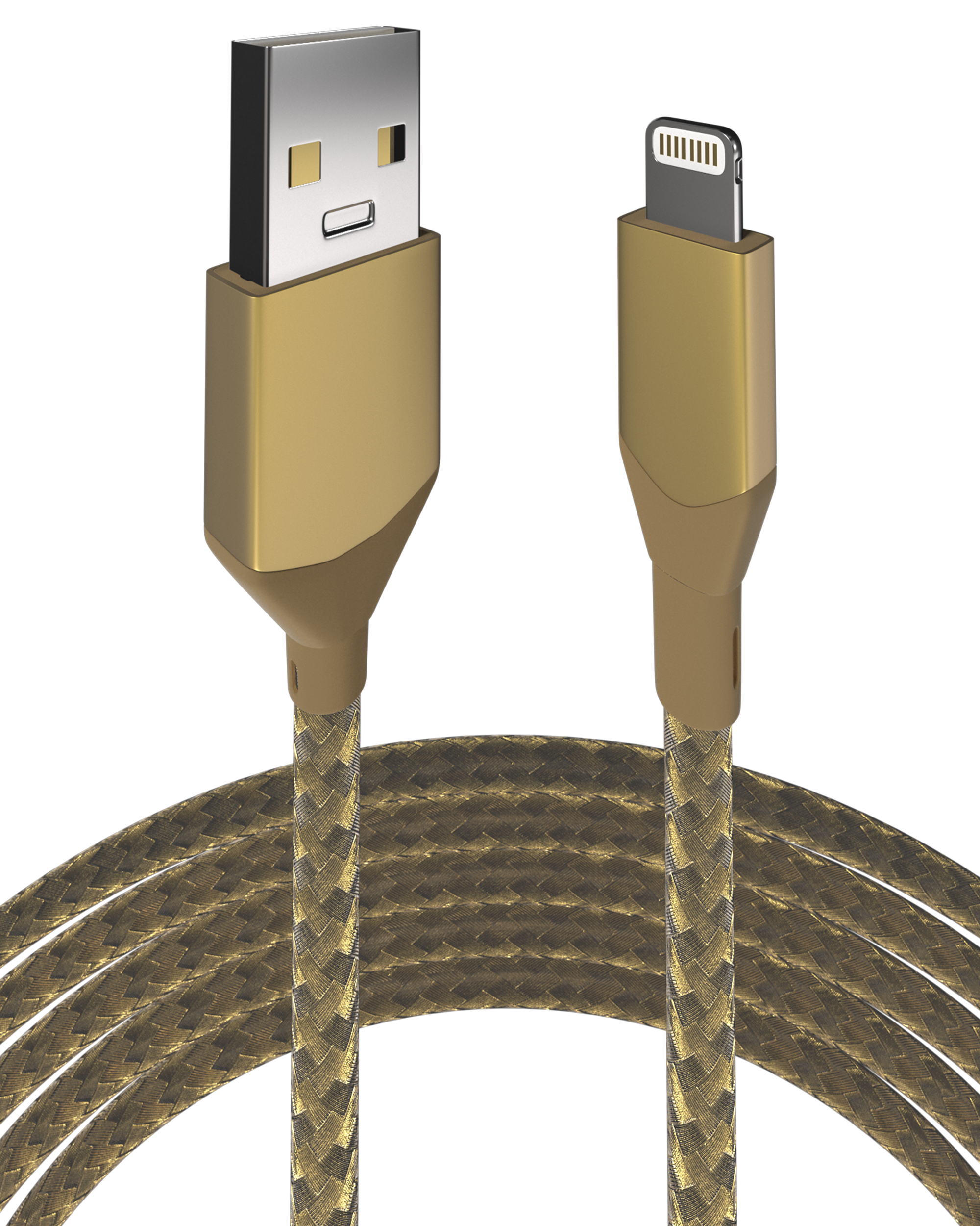 AmpSentrix Infinity USB-A to Lightning Cable – Gold