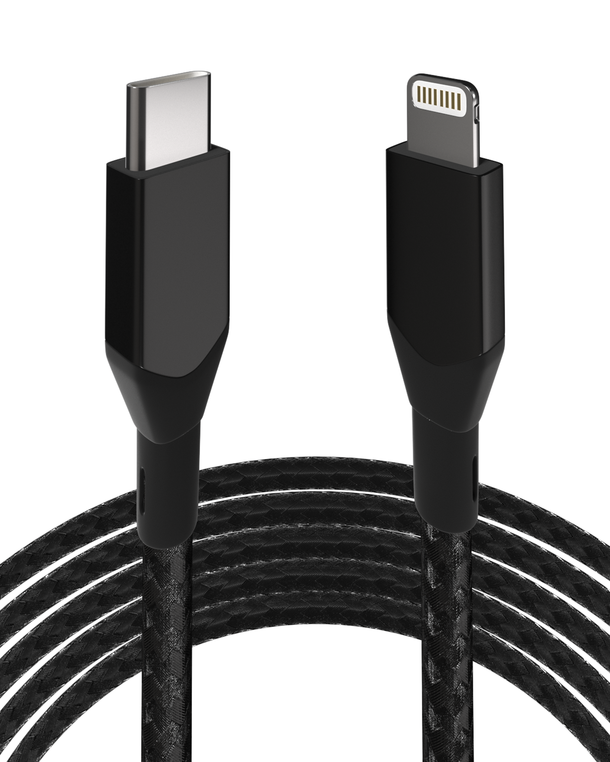 AmpSentrix Infinity Lightning to USB-C Cable (Non-MFI) (1m, 3ft) (Black)