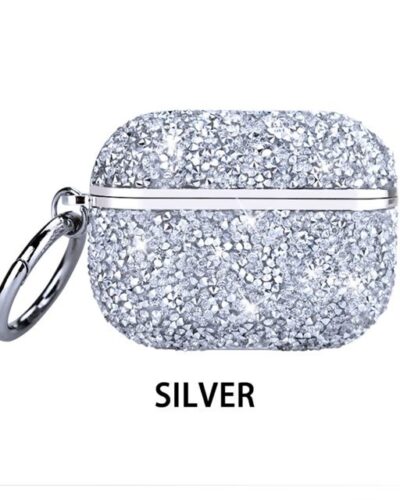 AirPods 1 & 2 Stone Diamond Case – Silver