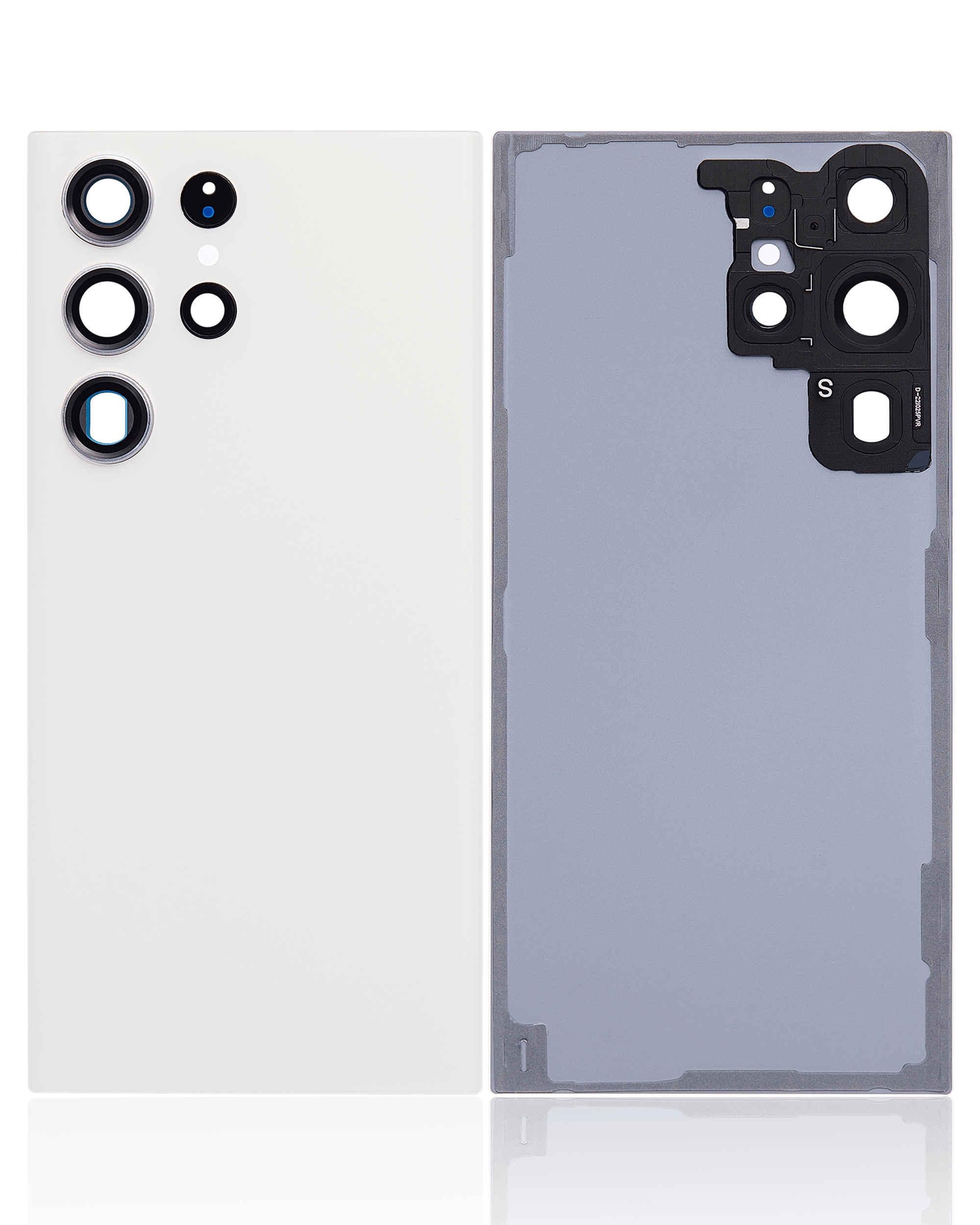 Back Cover Glass With Camera Lens For Samsung Galaxy S23 Ultra 5G (No Logo) (Aftermarket Plus) (Cream)