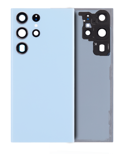 Back Cover Glass With Camera Lens For Samsung Galaxy S23 Ultra 5G (No Logo) (Aftermarket Plus) (Sky Blue)